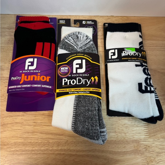 FootJoy Other - FootJoy Set of 3 ProDry 1 Junior and 2 Men's Golf Socks